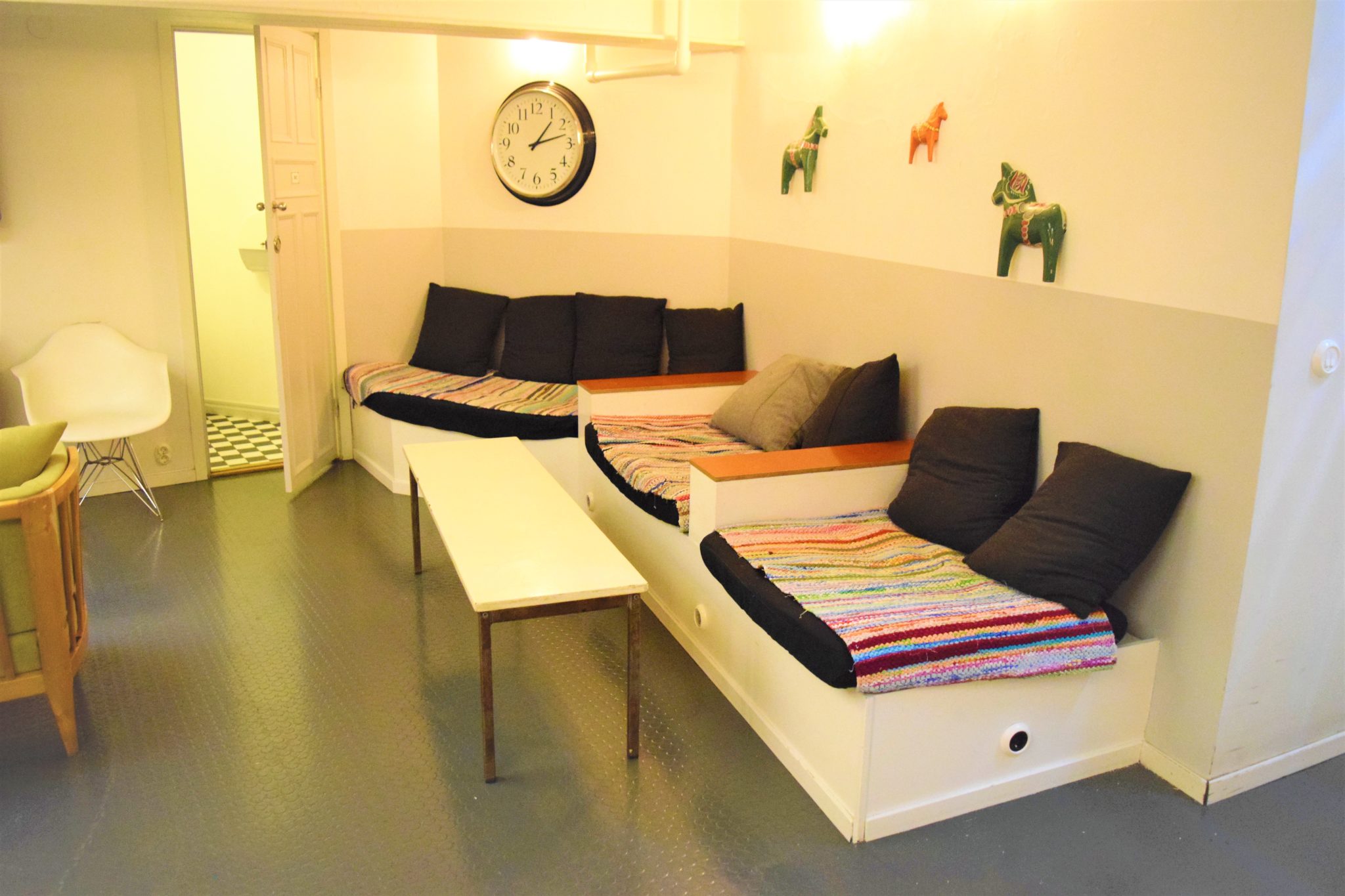 Social seats, city backpackers hostel, stockholm, sweden