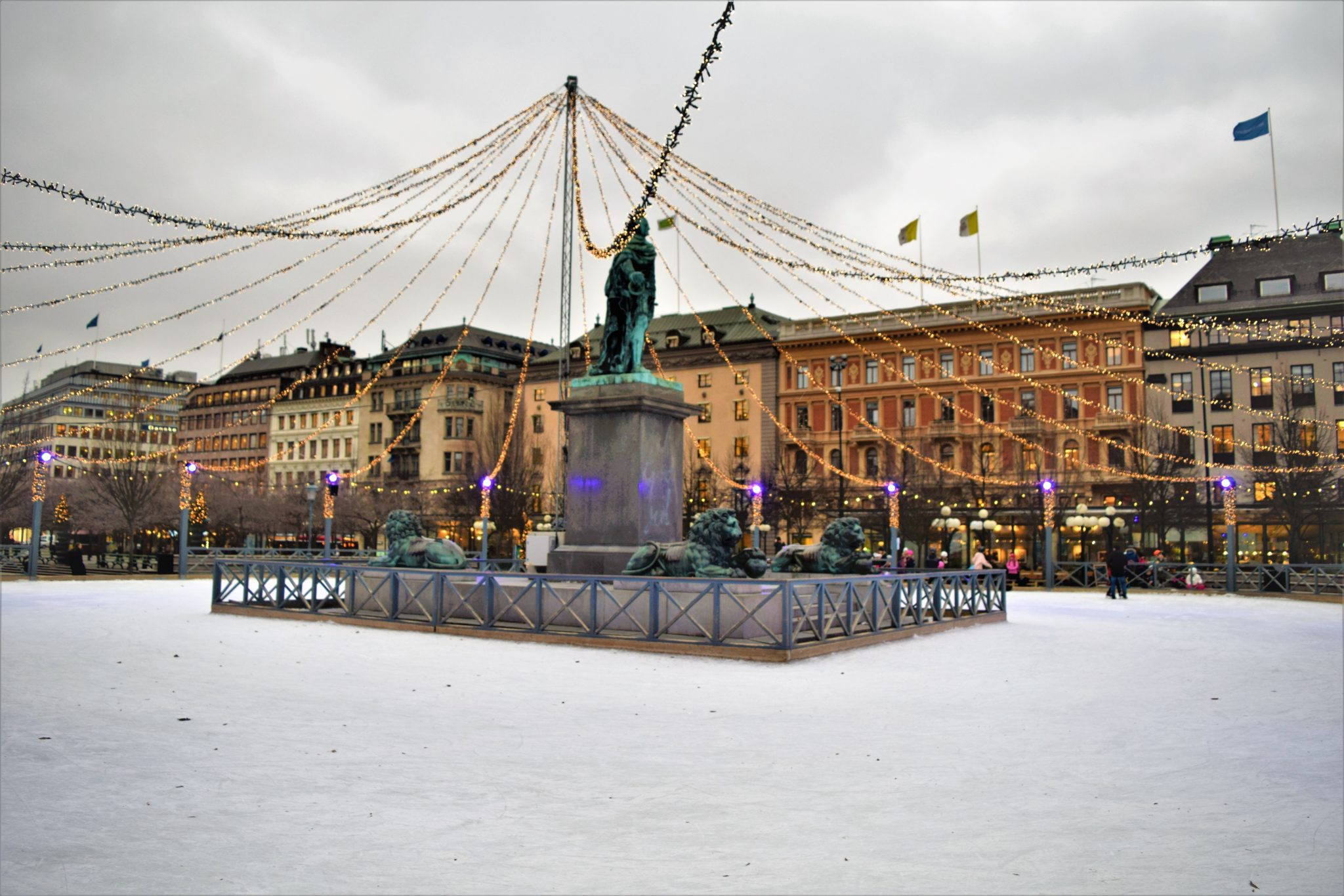 Free ice skating rink, stockholm, sweden
