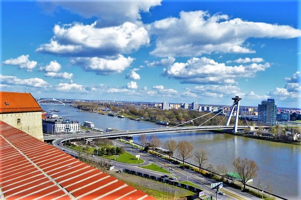 Bridge over the Danube river, Bratislava, Slovakia