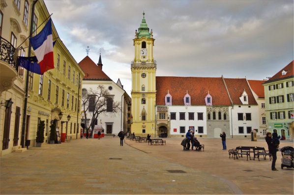 Hlavné námestie -the Main Square, Bratislava, Slovakia.