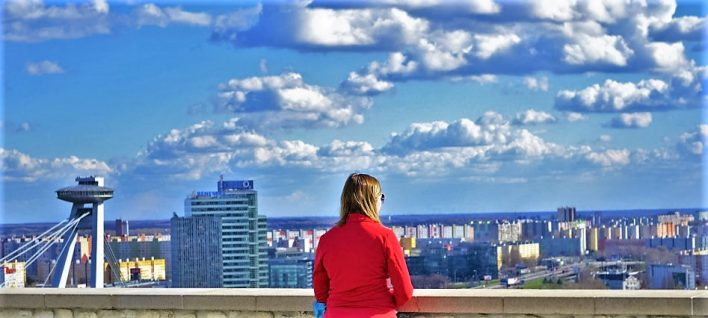 Views of Austria, Czech Republic and Hungary from Bratislava Castle, Slovakia