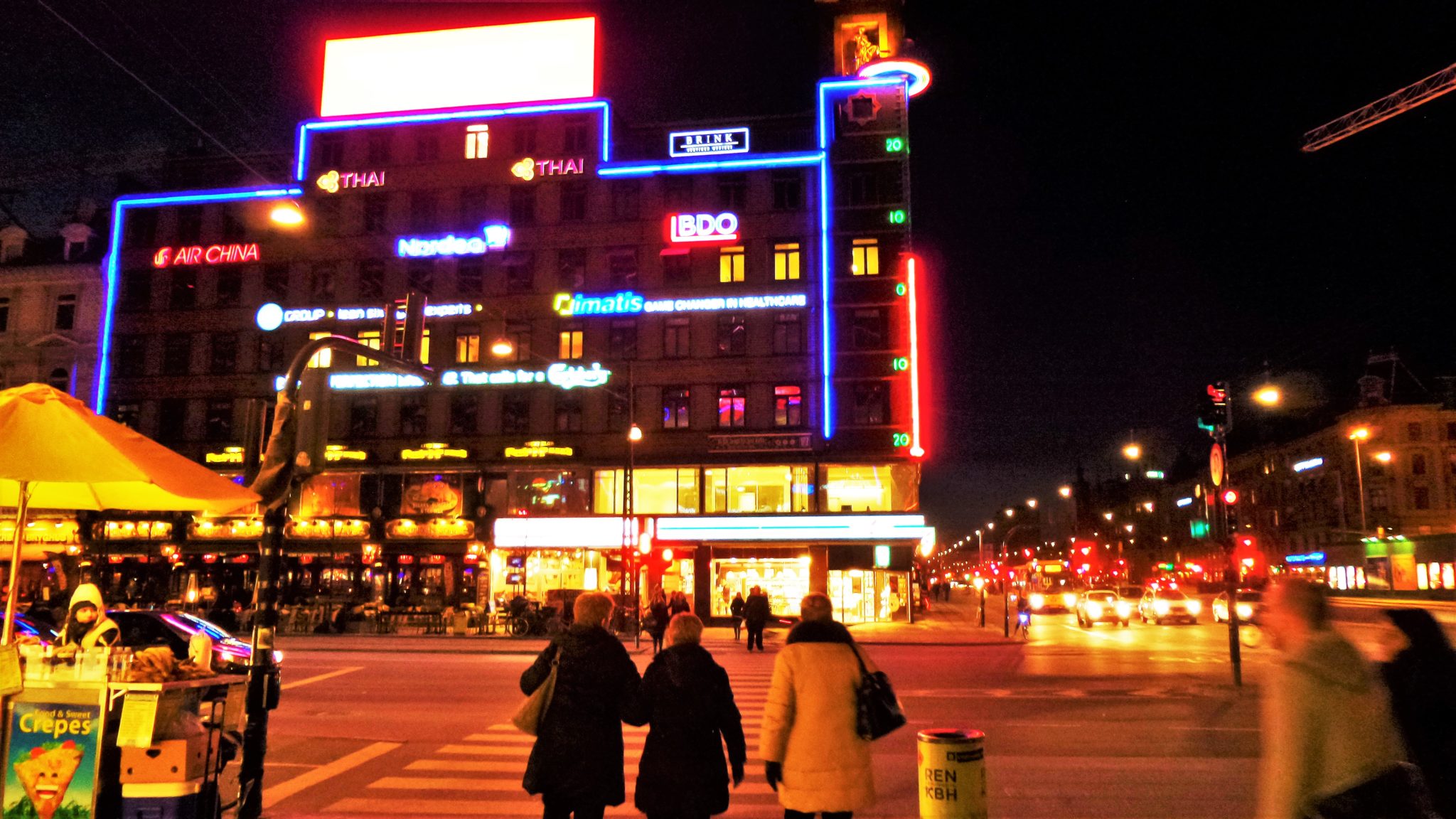 City Hall Square, Copenhagen at night, Denmark