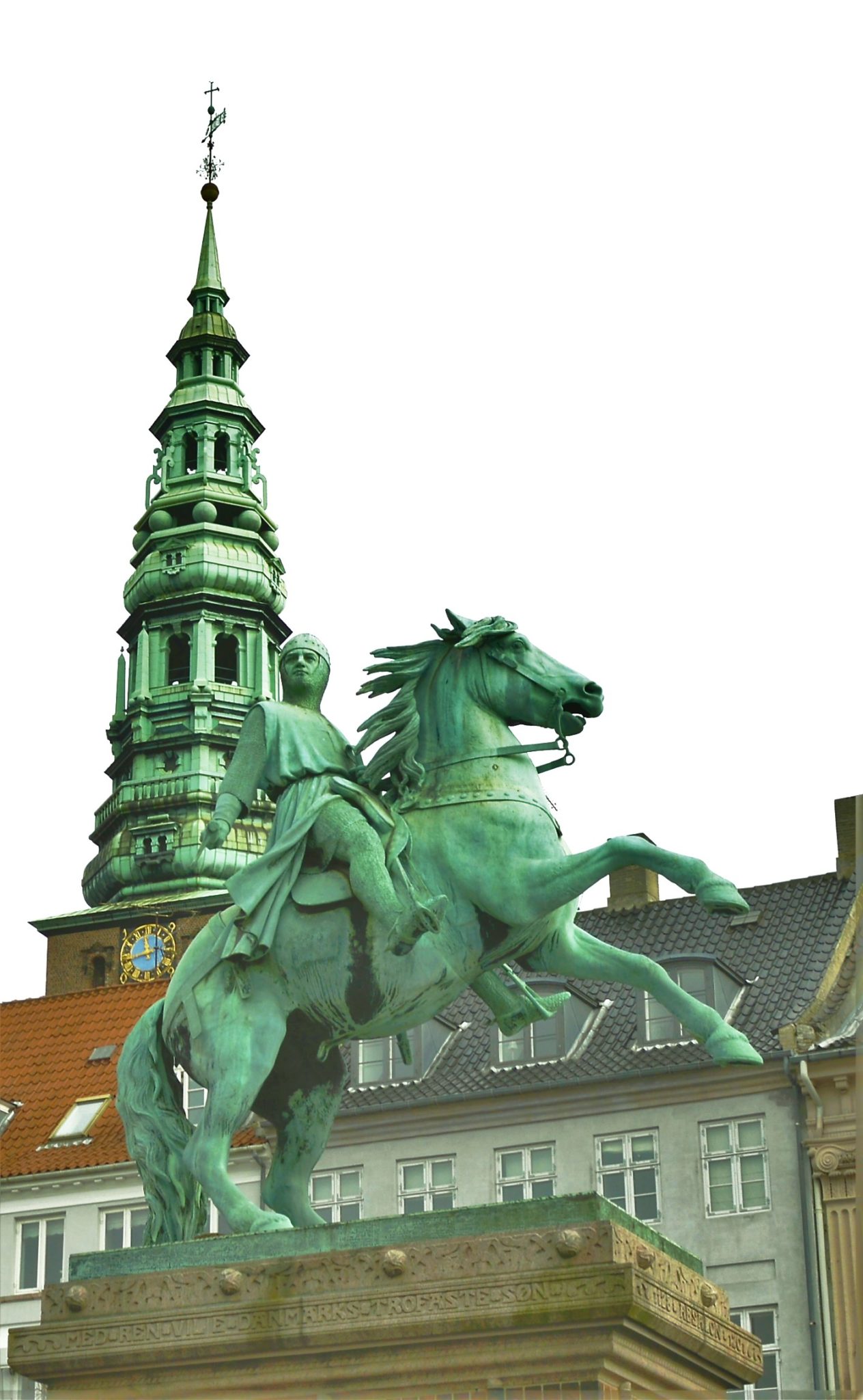 Kunsthallen Nikolaj and the Statue of Absalon, Copenhagen, Denmark