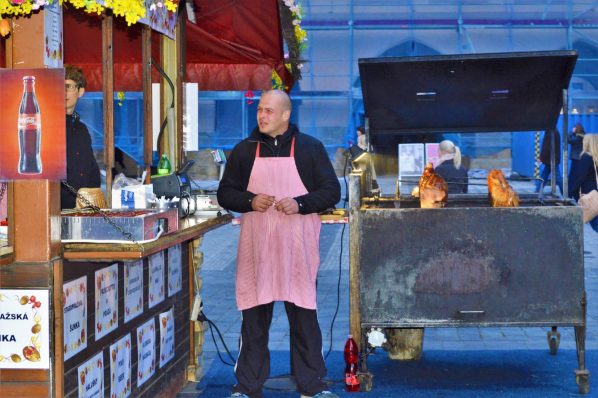 Food stall, Easter market, Old Town Square, Prague, Czech Republic