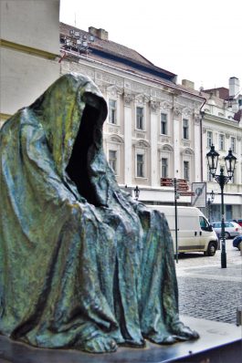 Hollow face eerie statue, Prague, Czech Republic