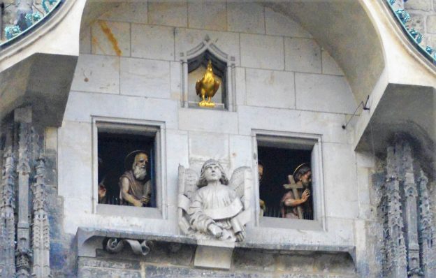 Moving figures of the Astronomical Clock in Prague, Czech Republic