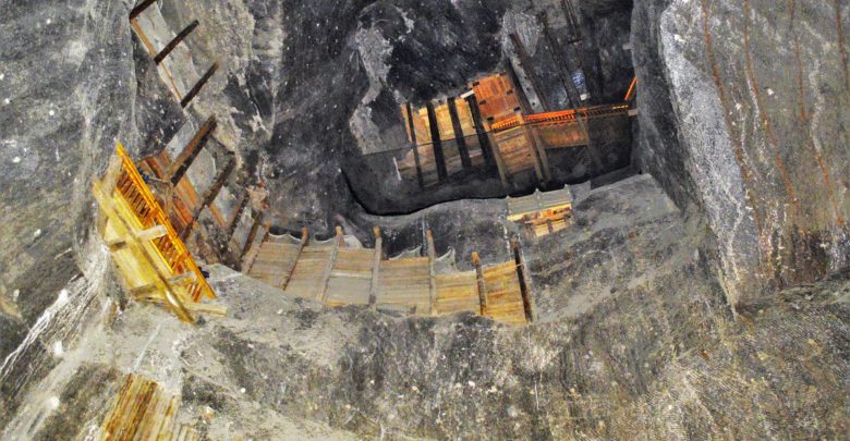 Cave walls, Wieliczka Salt Mine, Krakow, Poland