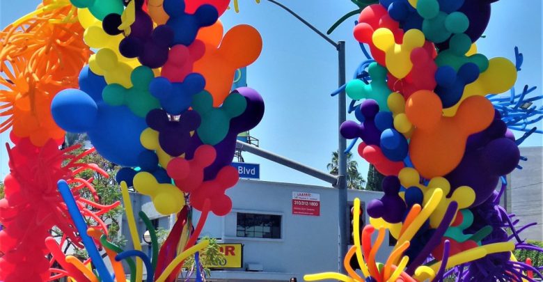 Disney balloons at the LA Pride parade, los angeles, california