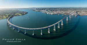 Panoramic Aerial Photo of San Diego Coronado Bay Bridge