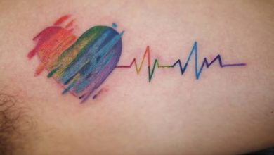 rainbow heart tattoo