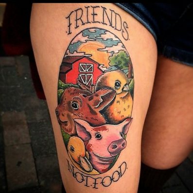 Best color vegan tattoo designs friends not food