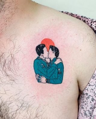 Best gay kissing tattoo designs