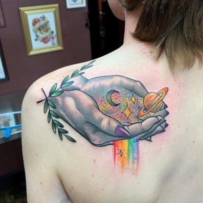 Best gay tattoo ideas planets and rainbow