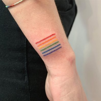 Gay Pride flag tattoo designs and inspiration