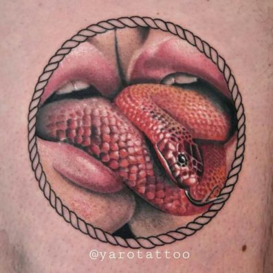 Lesbian tattoo ideas, kissing snakes LGBTQIA