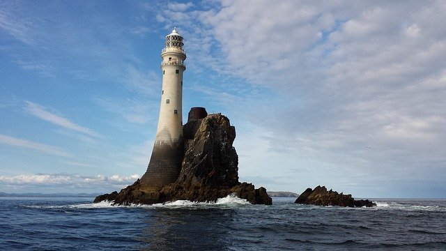Coast of Ireland lightkeeper's lighthouse