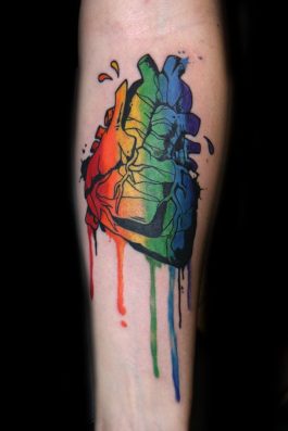 Rainbow gay heart tattoo ideas