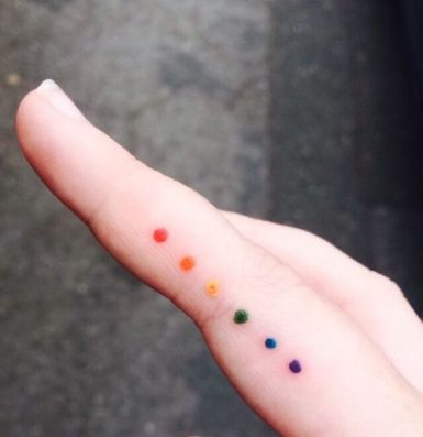gay pride dots tattoo ideas