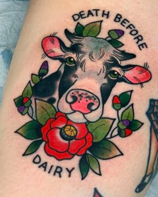Anti dairy tattoo ideas vegan designs