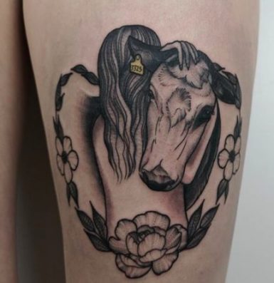 Best vegan cow hugging tattoo ideas