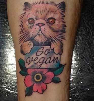 Cat vegan tattoo ideas
