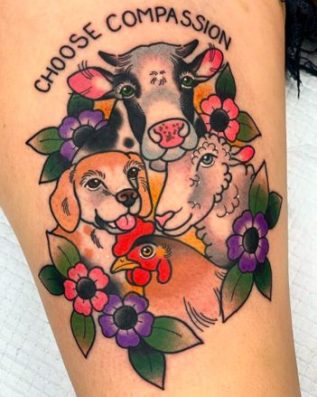 Choose Compassion vegan tattoo ideas