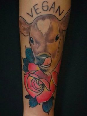 Cow licking lips tattoo ideas vegan art