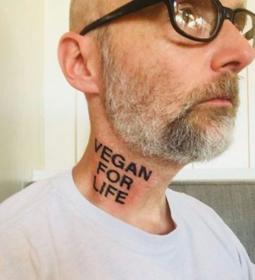 Moby vegan neck tattoo vegan for life