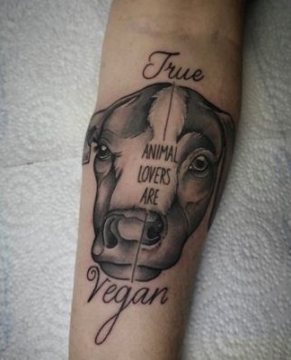 Top Vegan Tattoo ideas and designs cow puppy