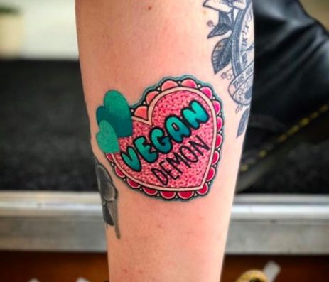 Vegan heart tattoo ideas vegan demon