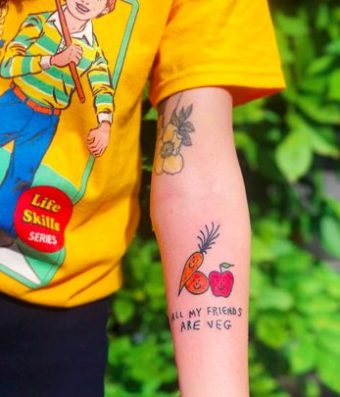 Vegan vegetable tattoo designs