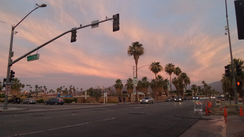 downtown palm springs sunset