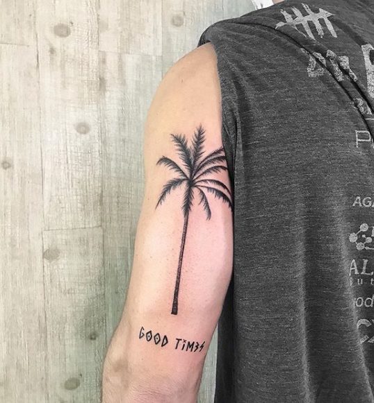 best palm tree travel tattoo design