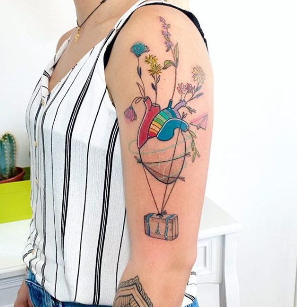 best travel tattoo hot air balloon