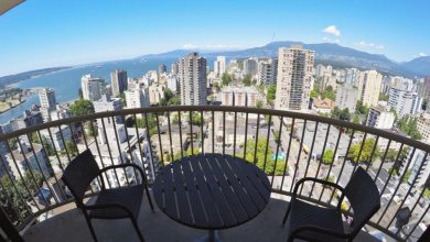 view from balcony gentry suite sandman on davie vancouver