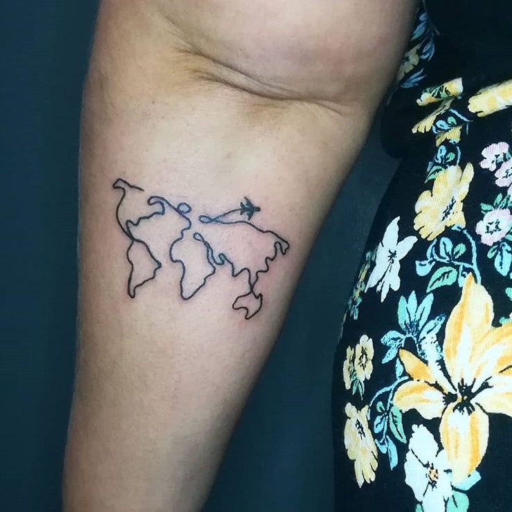 world map tattoo best travel designs