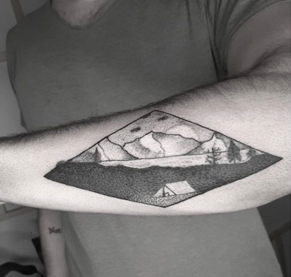 best camping travel tattoo ideas and designs