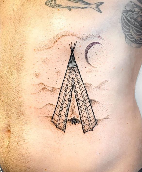 best camping travel tattoo ideas
