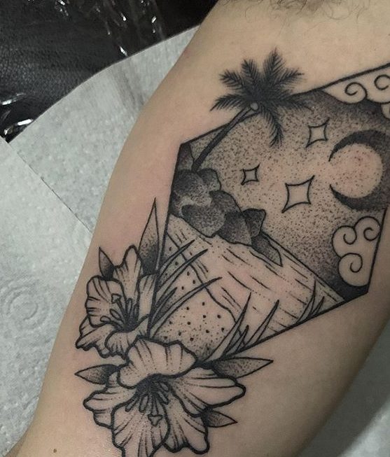 best diamond travel tattoos arm