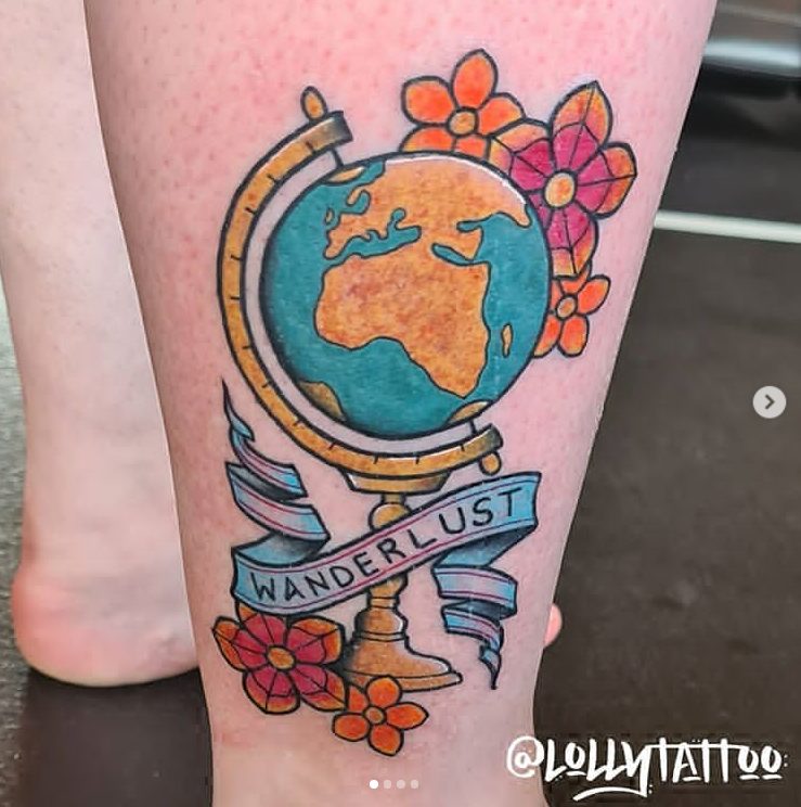 best wanderlust tattoos leg