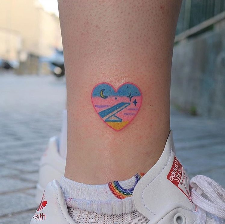 best wanderlust tattoos plane ankle