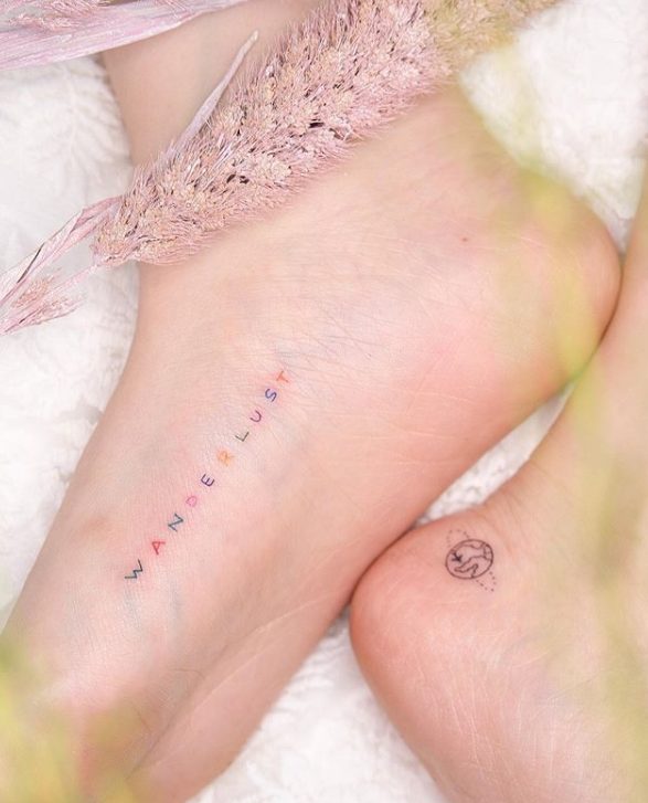 wanderlust foot tattoo travel tattoos designs