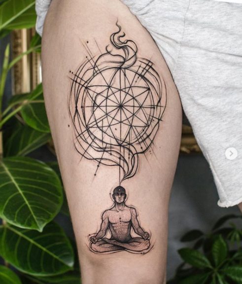 buddhism meditation tattoo spiritual alignment