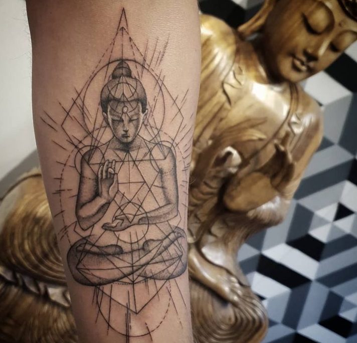 buddhism tattoo meditation design