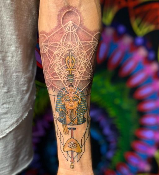 egyptian pharaoh tattoo color design