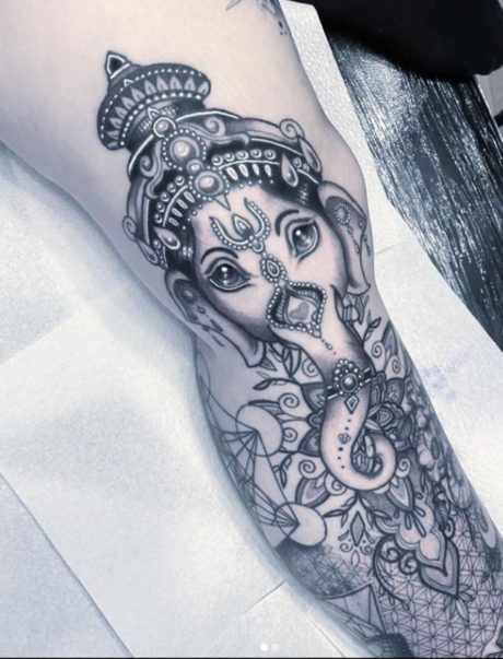 ganesh obstable remover spiritual tattoo sacred geometry