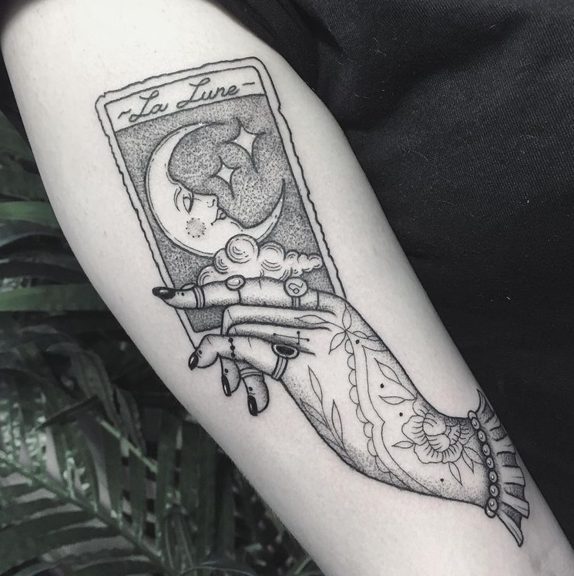 la lune tarot the moon spiritual tarot reading tattoo