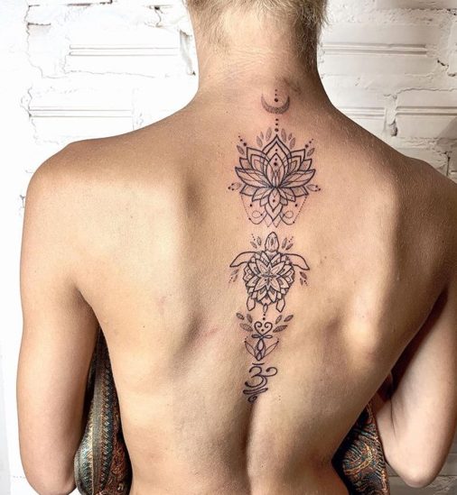 lotus flower turtle tattoo om symbol