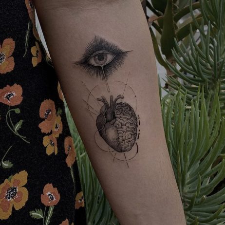 mind heart and third eye tattoo design spirit