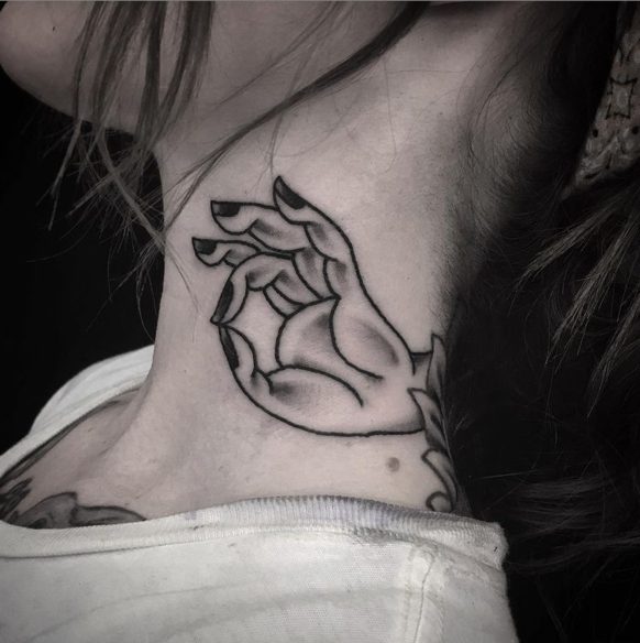 mudra neck tattoo spirituality refuge